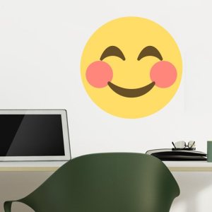Emoji One Peel & Stick – Vinilo decorativo para pared, diseño de cara sonriente con ojos sonrientes (12 x 12 pulgadas) Emoji One Peel & Stick – Vinilo decorativo para pared, diseño de cara sonriente con ojos sonrientes (12 x 12 pulgadas)