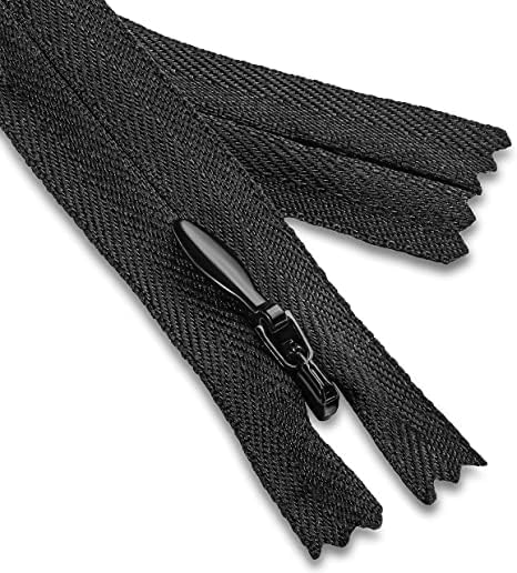 60pcs Grupotwan cremallera de nailon invisible medida 14 pulgadas, herramientas de costura para ropa, bolsos, textiles para el hogar (negro)