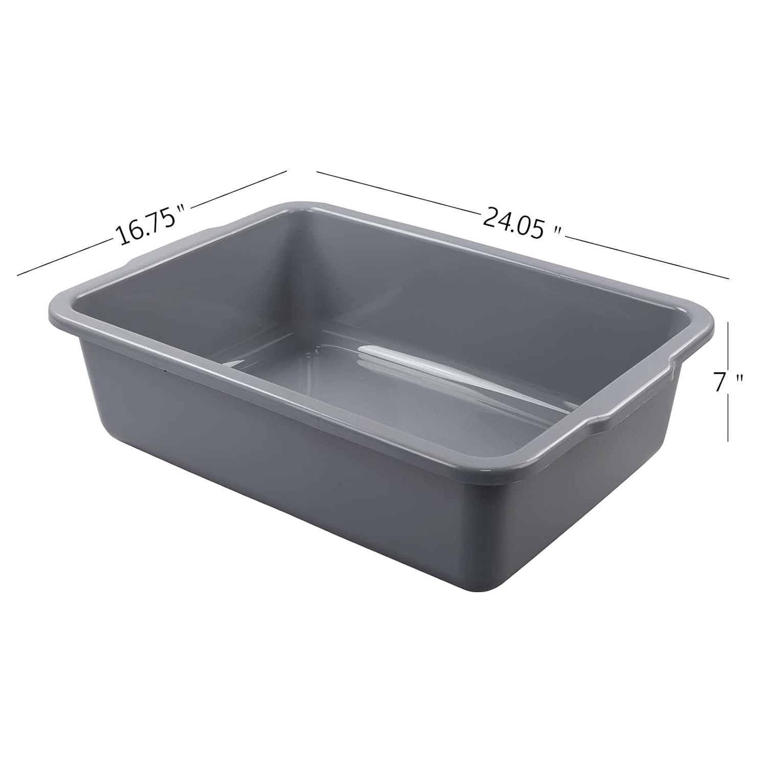 Paquete de 4 cajas de plástico para autobús, grandes cajas de autobús comerciales, 35 L, color gris