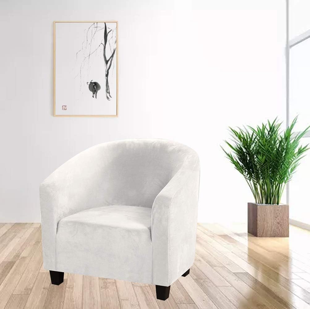MIFXIN Fundas para silla de bañera, terciopelo grueso y elástico, funda para silla de club, funda de elastano suave para sillón, protector de
