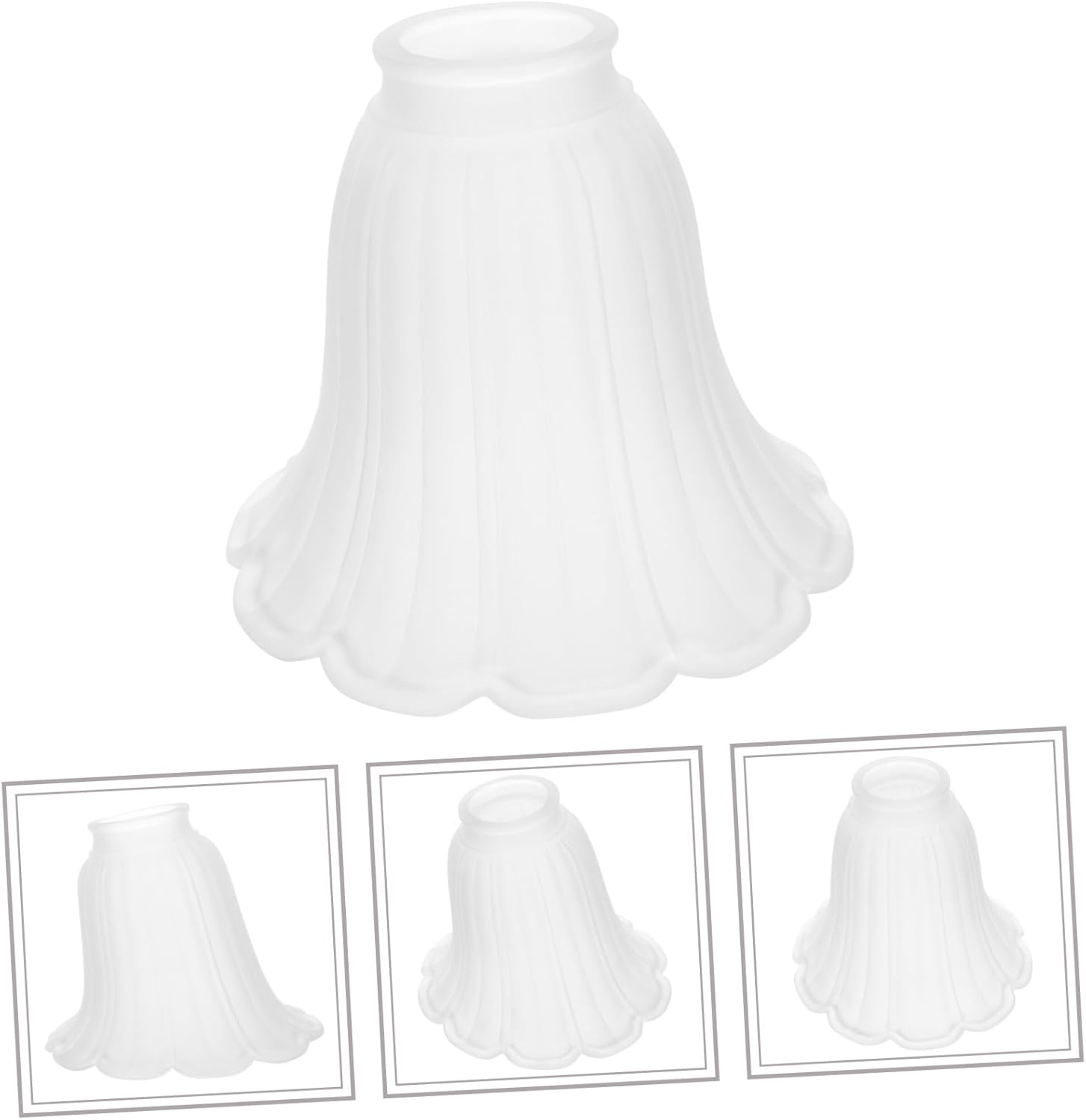 COHEALI reemplazar la pequeña pantalla de la lámpara blanca textura helada horseshoekou Accesorios las flores decorar lámparas de araña lámpara de