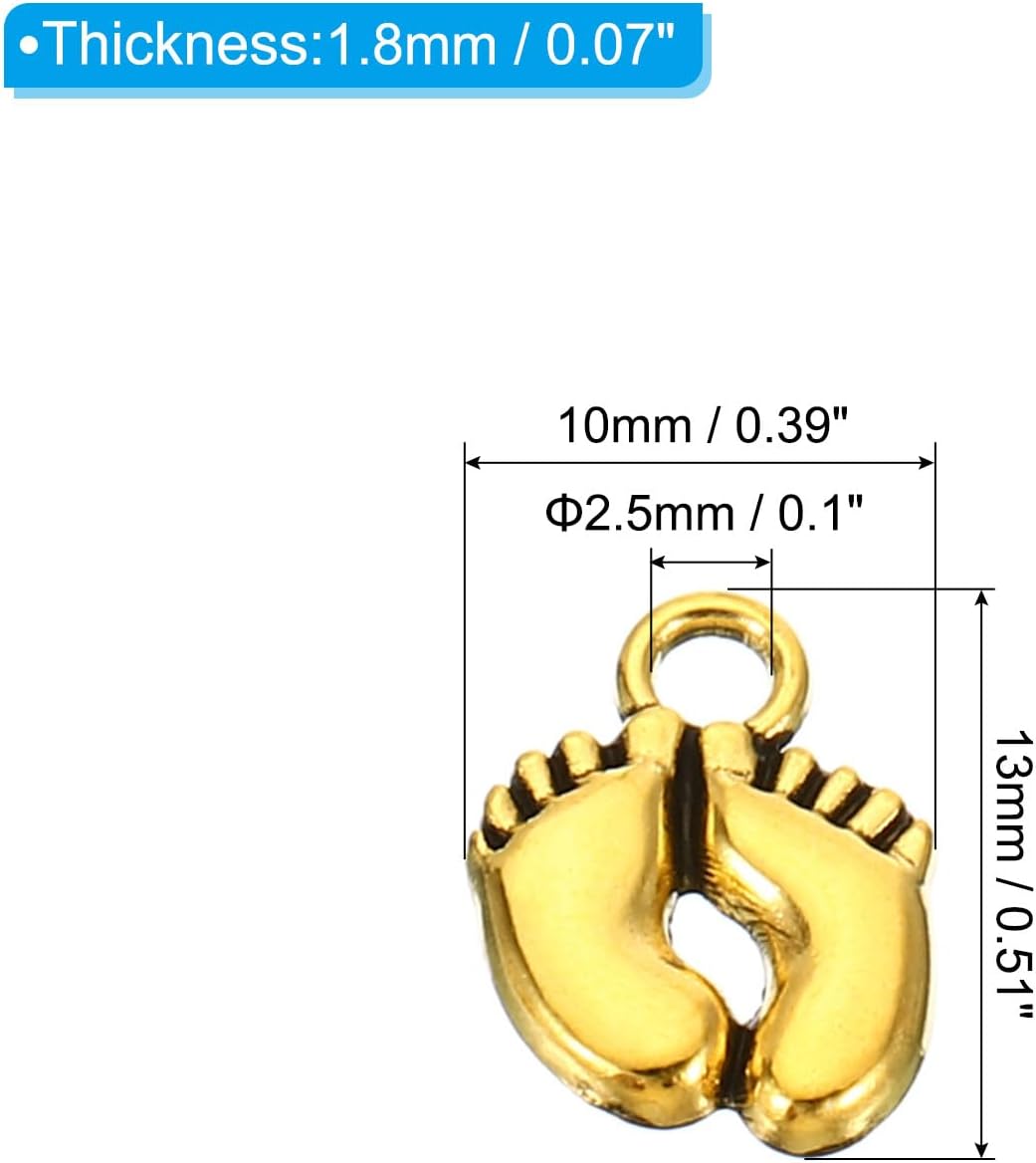 PATIKIL 100 piezas de dije de huellas, mini dije de huella, dije de metal vintage a granel, lindo bricolaje para hacer joyas, pulseras y aretes