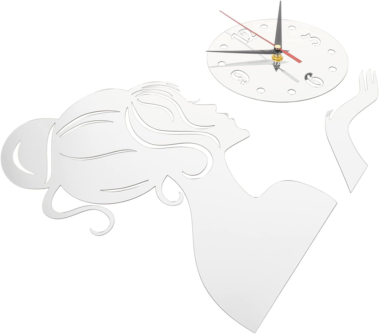 IMIKEYA 2pcs Girls Mirror Wall Clock Black Wall Clock Modern Wall Decor Home Wall Decor Farmhouse Wall Clock Modern Wall Clock Reloj De Pared