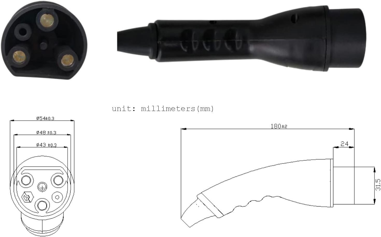 Conjunto de cable de alimentación de carga para carros de golf Evolution, reemplaza al OEM # 2.04.0620