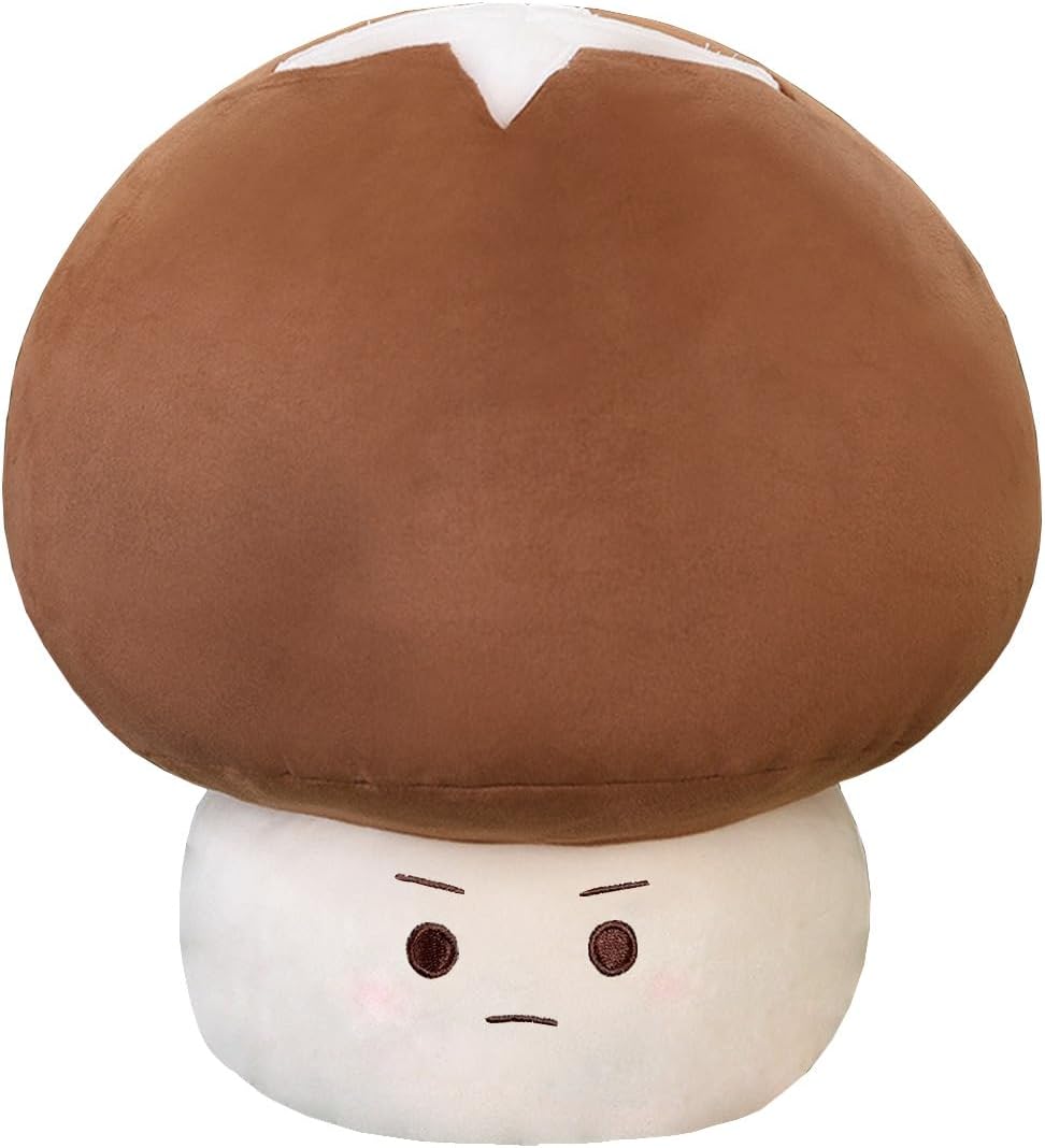 Hofun4U Almohada de felpa de hongo, felpa de seta sonriente, almohada de felpa para sofá cama o automóvil, decoración del hogar, cumpleaños de niños