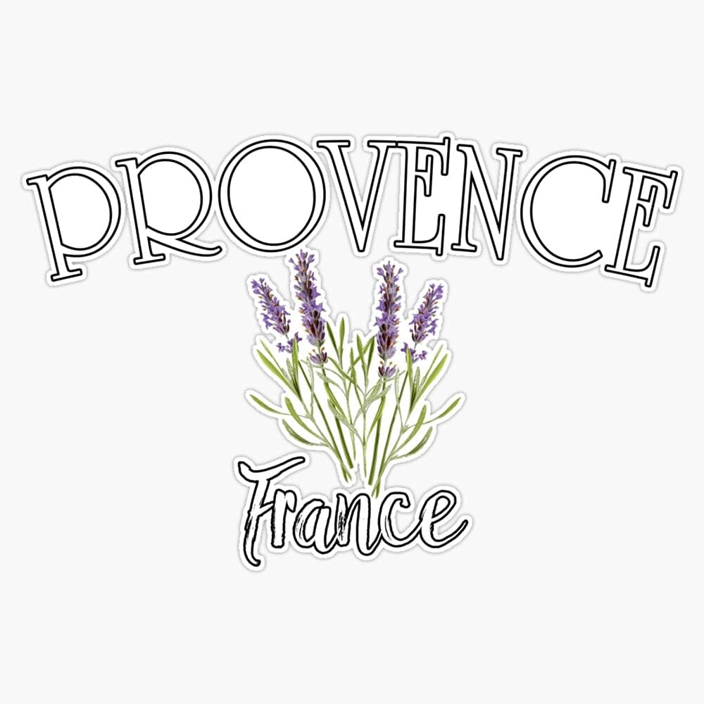 Adhesivo de vinilo impermeable de Provenza Francia con lavanda, para coche, laptop, pared, ventana, 5 pulgadas