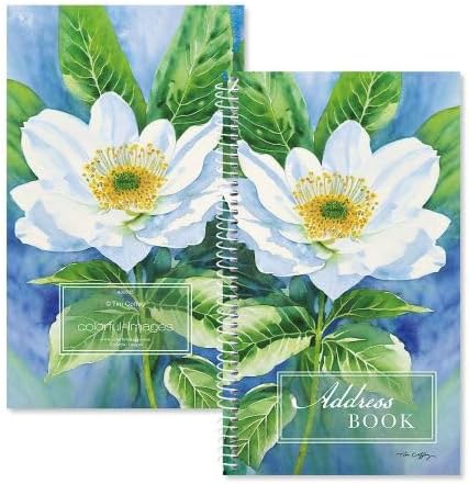 White Flowers – Libreta de direcciones de por vida, 72 páginas, número de teléfono de cubierta suave y guardián de direcciones