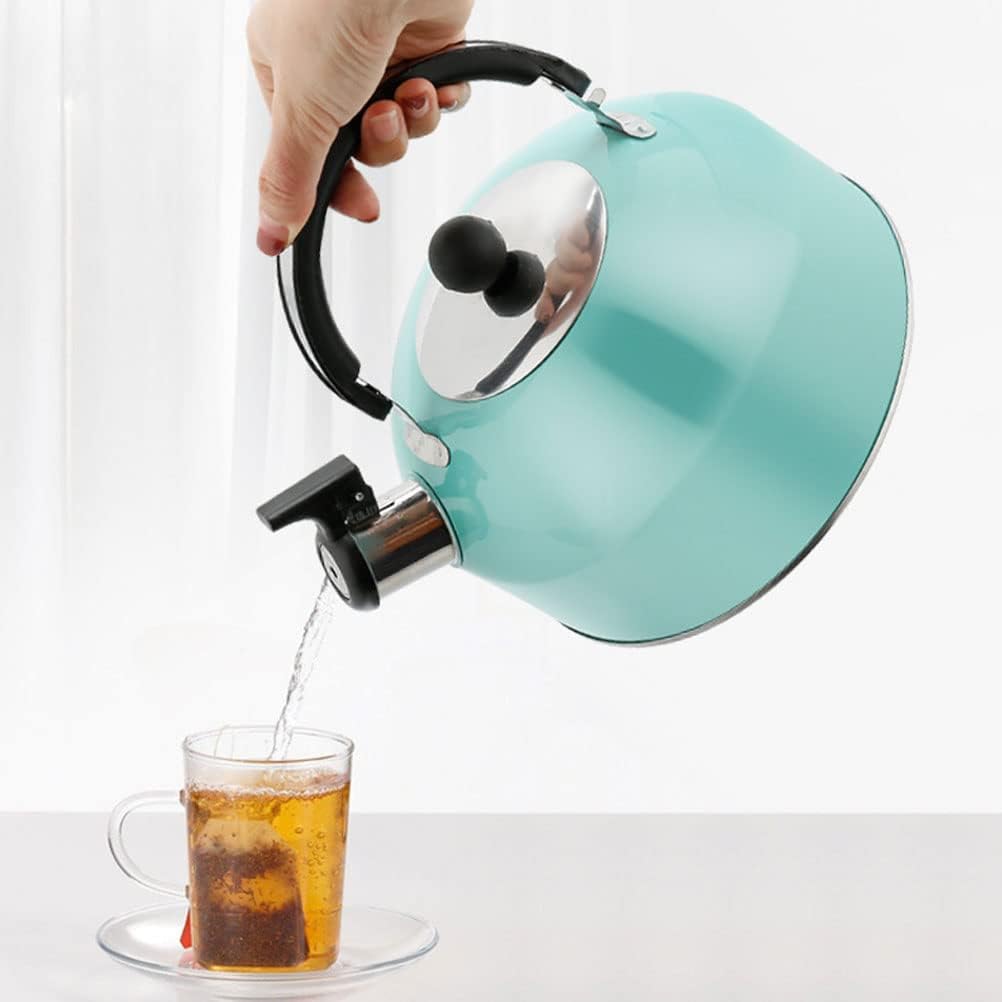 USHOBE Chirping Kettle – Jarra de agua de acero inoxidable, tetera vintage, estufa de cocina, tetera silbante, práctica tetera silbante, hervidor de