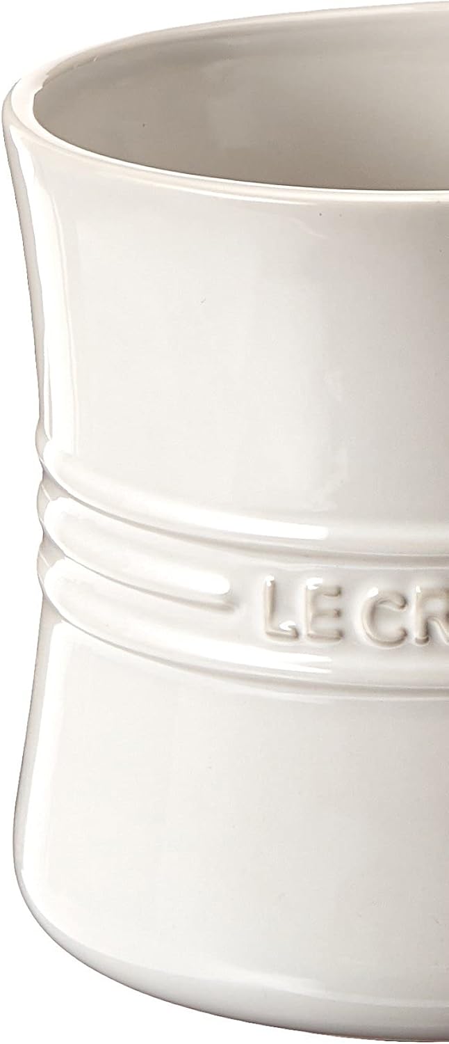 Le Creuset Stoneware – Vasija para utensilios, 2 12 cuartos de galón, Blanco