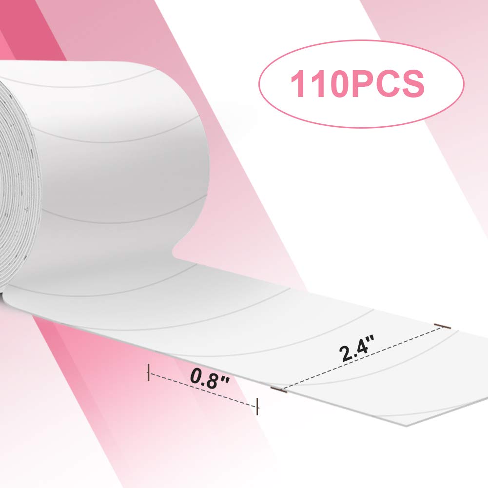 Akissos – Extensiones de pestañas de espuma para los ojos, 110 unidades, cinta de espuma médica precortada, suministros de extensión de pestañas,