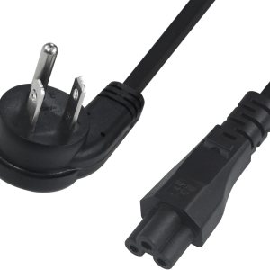 Cable de alimentación estándar para portátil de 2 pies, 18 AWG 45 grados, enchufe plano NEMA 5-15P a Iec 60320 C5, cable de alimentación de CA Cable de alimentación estándar para portátil de 2 pies, 18 AWG 45 grados, enchufe plano NEMA 5-15P a Iec 60320 C5, cable de alimentación de CA
