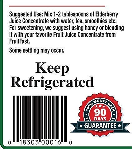 FruitFast – Concentrado de jugo de saúco puro sin azúcar (32 onzas líquidas) por FruitFast – Brownwood Acres  Sin OMG, sin gluten y sin BPA,