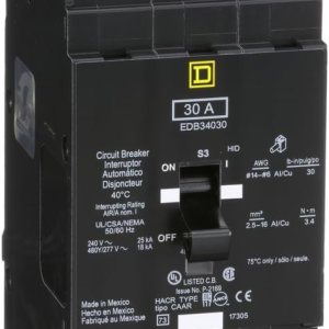 SCHNEIDER ELECTRIC EDB34030 Disyuntor miniatura 480Y277-Volt 30-Amp Caja eléctrica, negro SCHNEIDER ELECTRIC EDB34030 Disyuntor miniatura 480Y277-Volt 30-Amp Caja eléctrica, negro