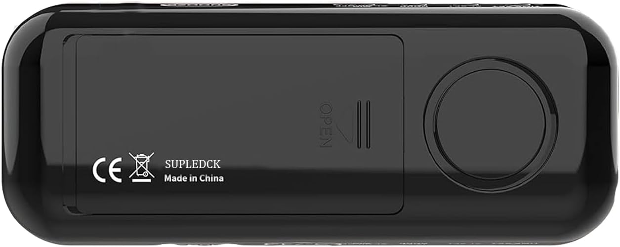 Reloj despertador digital pequeño con pantalla de temperatura, funciona con pilas, brillo ajustable, repetición, 1224 horas, inalámbrico, modo