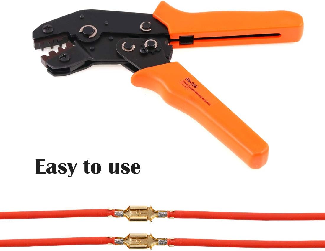Glarks SN-28B Terminal Profesional Pin Herramienta de prensado para 0.100 in 0.156 in 28-18AWG 0.1-1.0mm2