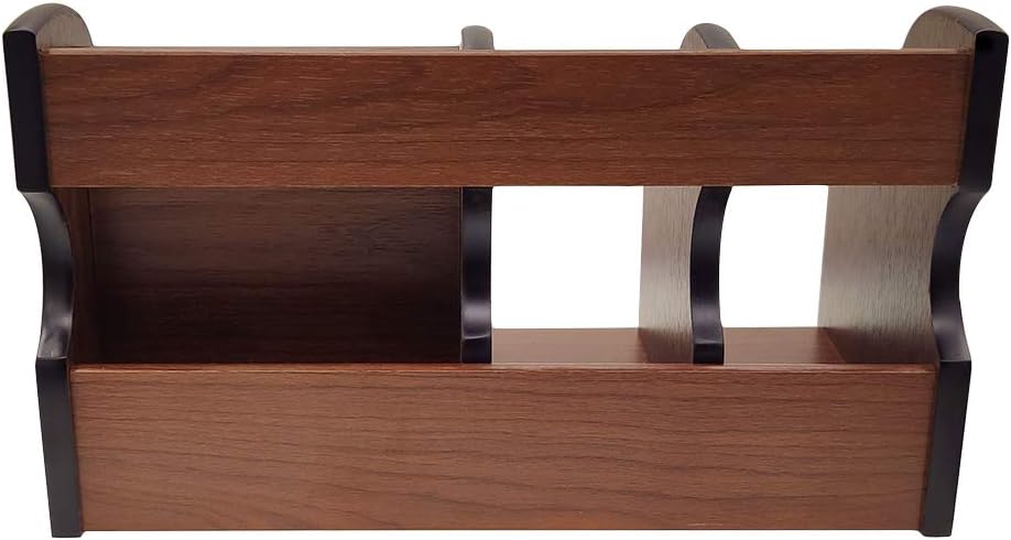 Coideal – Organizador giratorio de madera para guardar controles remoto o artículos de escritorio y oficina, con 4 compartimentos, Marrón