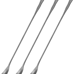 uxcell Cuchara de mango largo, 3 cucharas de helado de 10.24 pulgadas, cucharas de acero inoxidable para mezclar, beber, café (negro) uxcell Cuchara de mango largo, 3 cucharas de helado de 10.24 pulgadas, cucharas de acero inoxidable para mezclar, beber, café (negro)