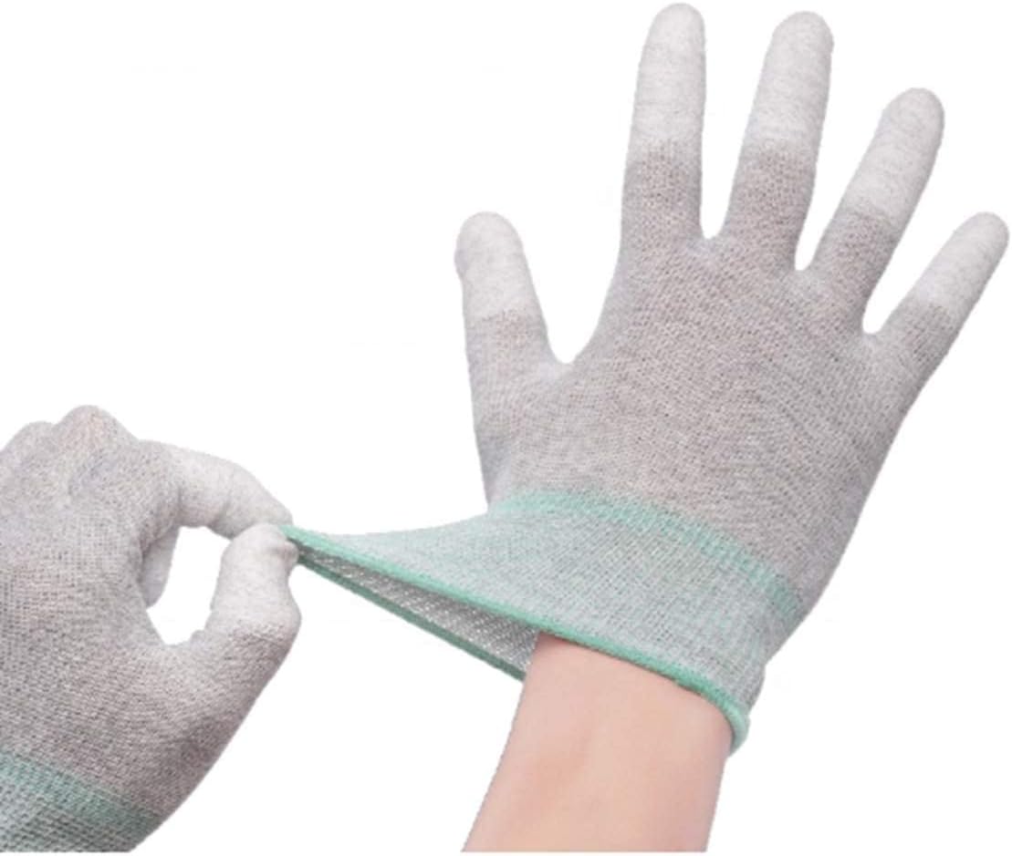 VIPER – 10 pares de guantes antiestáticos, recubiertos de fibra de carbono gris, 13G ESD guantes de trabajo de seguridad