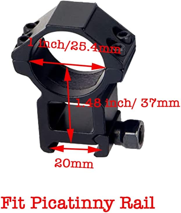Soporte de alcance Picatinny desplazado, 1 pulgada de diámetro, 1.48″1.5″1.95″pulgadas de altura resistente montaje de alcance