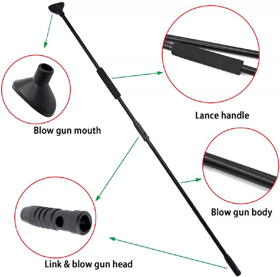Piaoyu Black Air Blow Gun Slingshot con tubo de conexión y 10 dardos de aguja de metal, pistola táctica exclusiva de velocidad adecuada para adultos