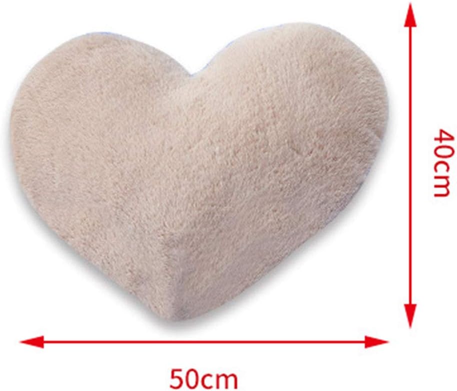 vctops Heart Shaped Love Throw Pillow with Insert Soft Faux Rabbit Fur Cushion for Kids’ FriendsChildrenGirlValentine’s Day (16″x20″,White)