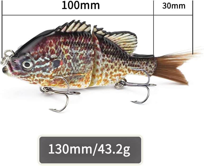 ODS Glide Bait – Cebo artificial biónico articulado con cola de fibra, pez azul