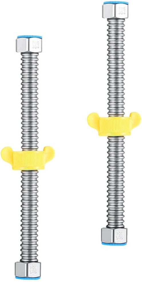 OSALADI 2 unids acero inoxidable corrugado calentador de agua conector manguera de agua flexible línea de suministro de tubería de agua 12 pulgada