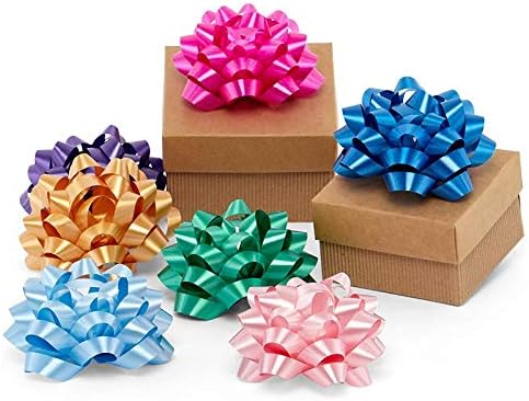 Worlds Lazos blancos para envolver regalo, lazos de confeti con acabado satinado, lazos de regalo de cinta de Navidad de 4 pulgadas (paquete de 12)