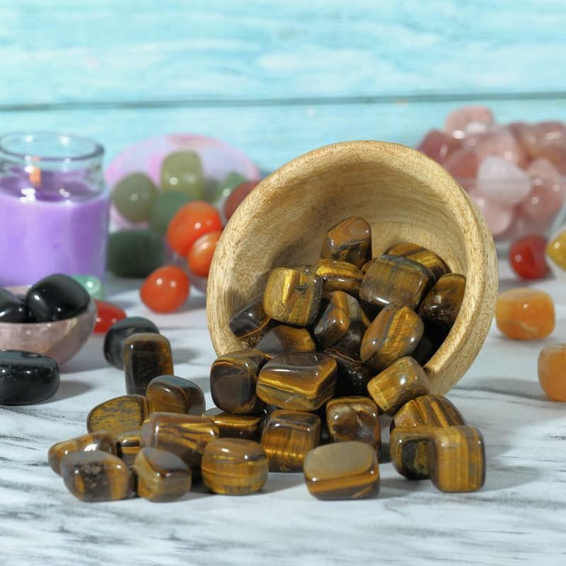 Juego de piedras pulidas de 1 libra, cristales y piedras curativas, piedras preciosas y cristales, piedras pulidas y cristales a granel, piedras