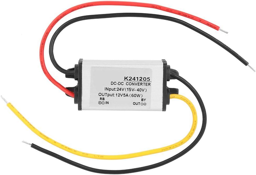 Nikou Regulador de voltaje del convertidor Buck, fuente de alimentación reductora de alta eficiencia de 24 V a 12 V, convertidor Buck de 5 A, módulo