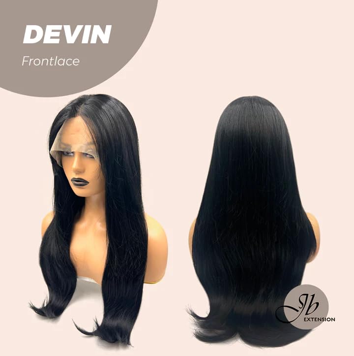 Lace Front Wig DEVIN Curly Black Long Wigs for Women Natural Synthetic Wigs for Daily Use (pelucas de cabello natural)