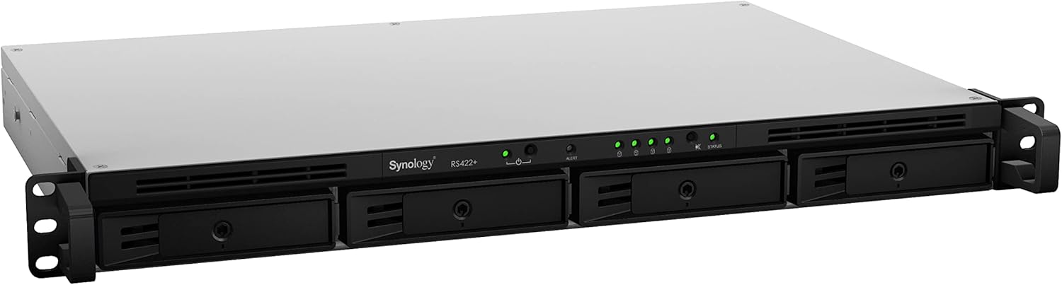 Synology Estación de montaje en rack NAS RS422+ de 4 bahías (sin discos), color negro