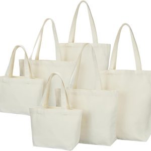 Bolsa de lona, bolsas reutilizables con asas resistentes, bolsa estética para regalos de cumpleaños, compras, viajes Bolsa de lona, bolsas reutilizables con asas resistentes, bolsa estética para regalos de cumpleaños, compras, viajes