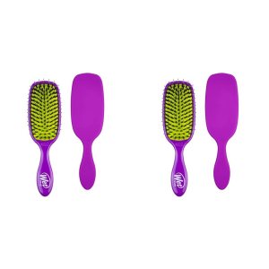 Wet Brush Cepillo para desenredar el cabello con cerdas naturales de jabalí, para todo tipo de cabello, color morado, para desenredar el cabello, Wet Brush Cepillo para desenredar el cabello con cerdas naturales de jabalí, para todo tipo de cabello, color morado, para desenredar el cabello,