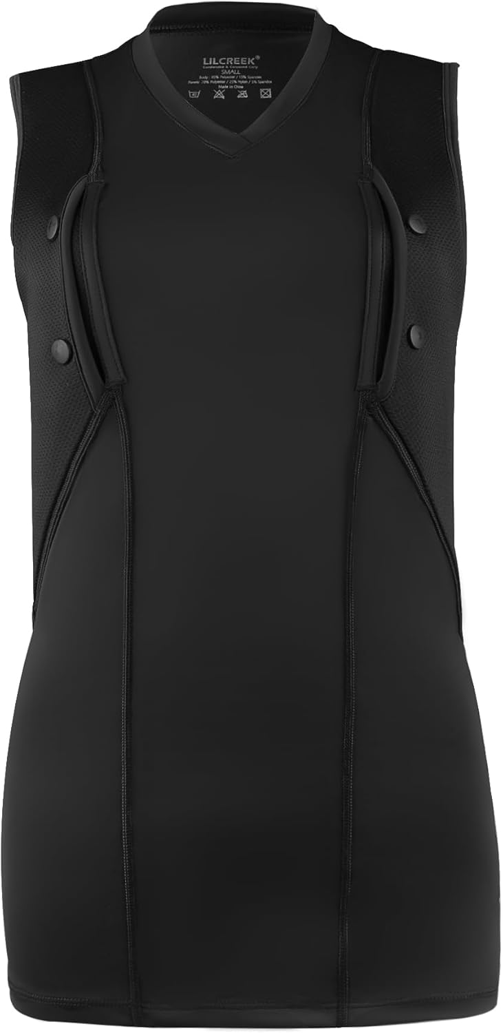 lilcreek Camisas de transporte ocultas con cuello en V para mujer, camiseta CCW para mujer, funda de transporte oculta