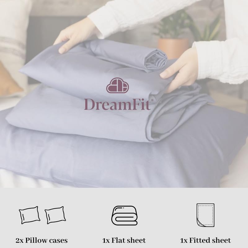 DreamFit Juego de sábanas de microfibra 100% cepillada de alta calidad, experimenta una comodidad ultrasuave, diseño de bolsillo profundo,