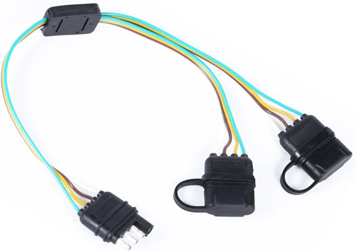 1 unidad de línea de terminal de cableado de enchufe plano de 4 pines para automóvil, adaptador de corriente de lámpara de enchufe de uno a dos,