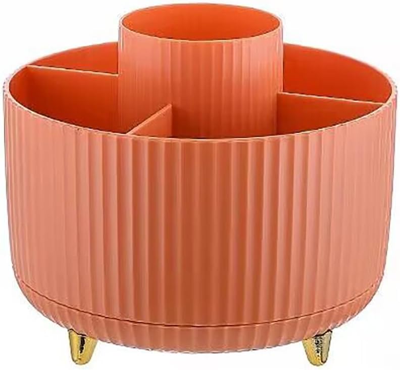 Soporte para lápices de escritorio, 5 ranuras para lápices giratorios de 360 para escritorio, organizador de suministros de papelería de escritorio,