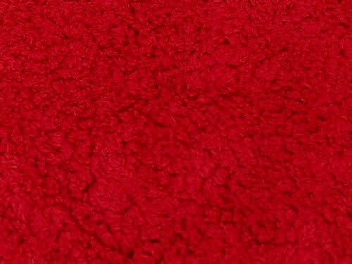 SyFabrics Minky Sherpa Lambs – Tela de lana (58 pulgadas de ancho, color rojo)