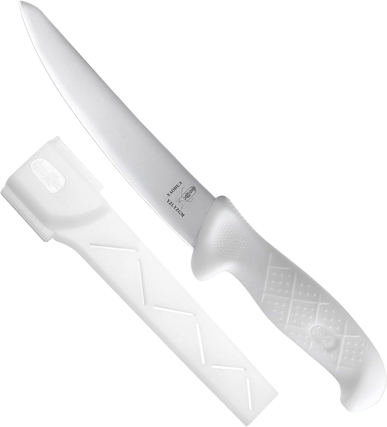 Juego de cuchillos de hueso enfundados multiusos, cuchillo de minería, hoja curvadasemiflexible de 6 pulgadas (3PC 4+5+6)