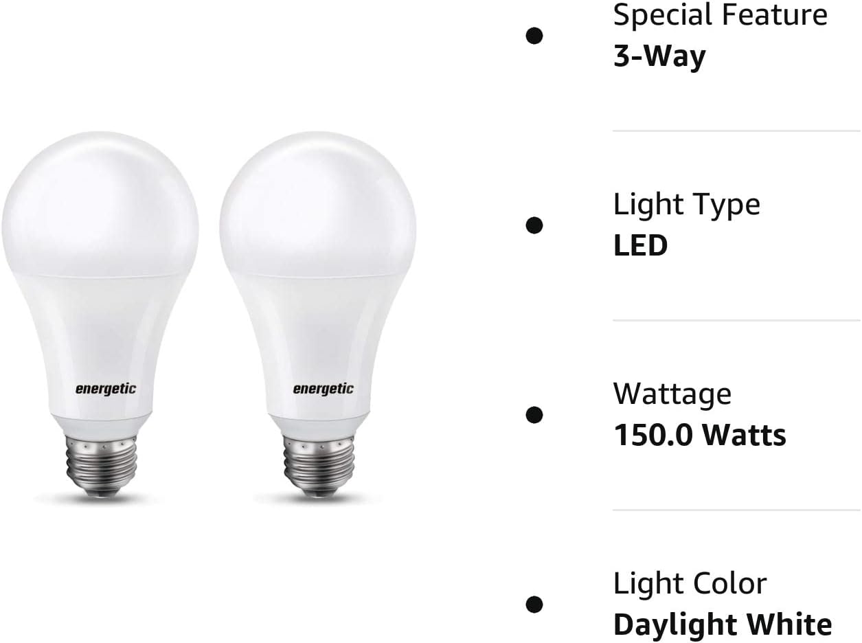 Bombilla LED A 21 súper brillante con 3 niveles 50100150W, 80016002200 lúmenes, 2700K blanco suave, no graduable, base E26, registrada en UL, 2
