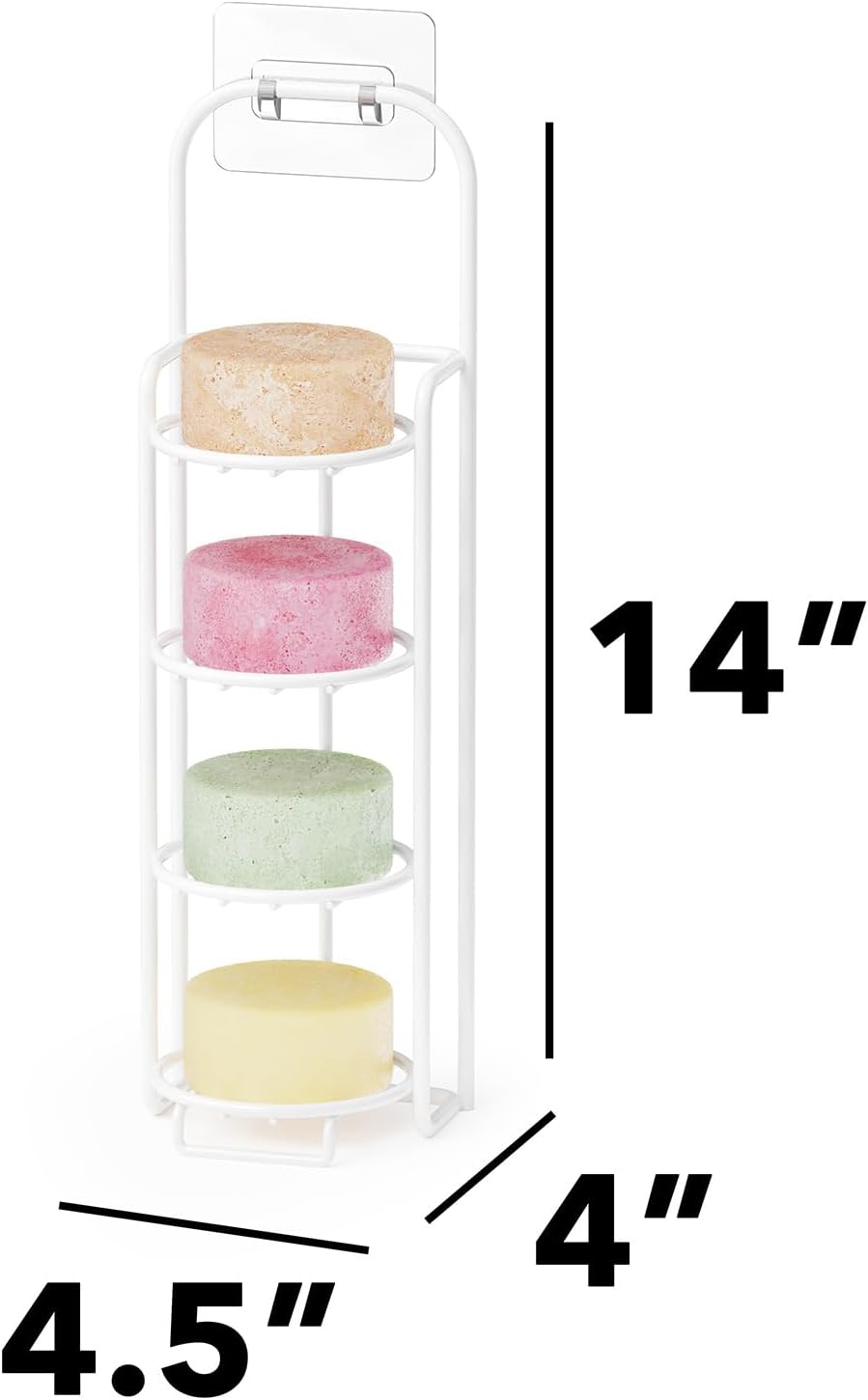 SpaceAid Soporte de barra de champú de 4 niveles para ducha, soporte de barra de jabón autodrenante para pared de baño y fregadero de cocina,