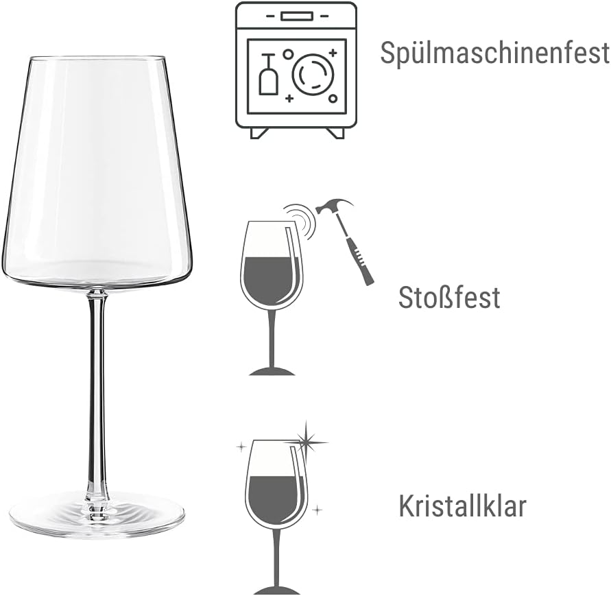 Stölzle Lausitz Power Red – Copas de vino de 17.5 fl oz, juego de 6 copas de vino tinto, aptas para lavavajillas, cristal sin plomo, elegantes e