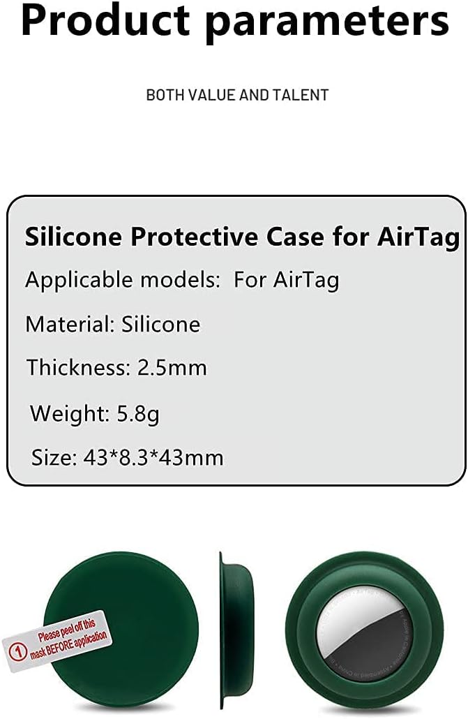 Air Tag – Funda adhesiva de silicona para Apple Airtag con soporte protector de silicona para Apple AirTag, portátil y antiarañazos, buscador de
