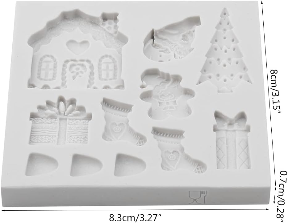 Moldes de fondant de Navidad, decoración de cupcakes de pastel de silicona molde de caramelo de chocolate, árbol de Navidad, etc. Moldes de arcilla