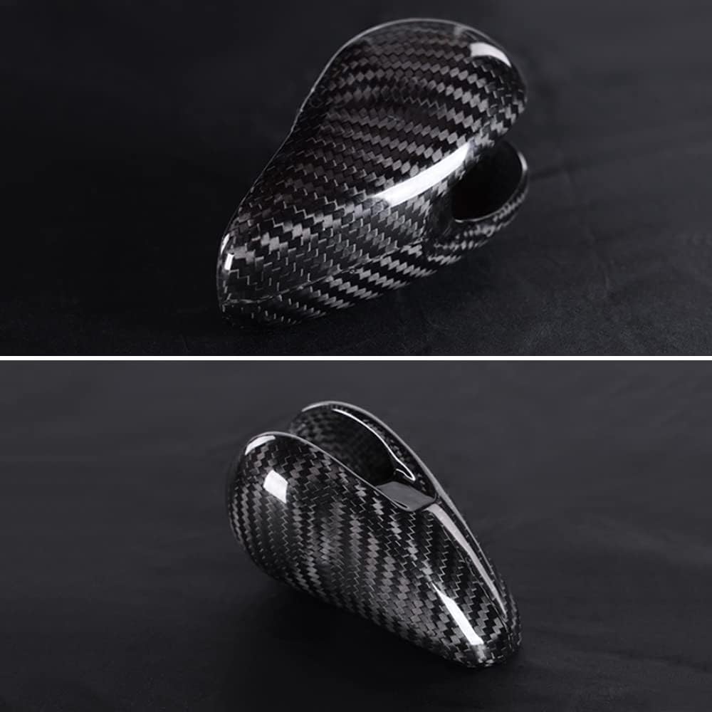 JSWAN Cubierta de fibra de carbono para la palanca de cambios de Macan 718 911 Panamera Cayman Boxster, cubierta de la perilla de la palanca de