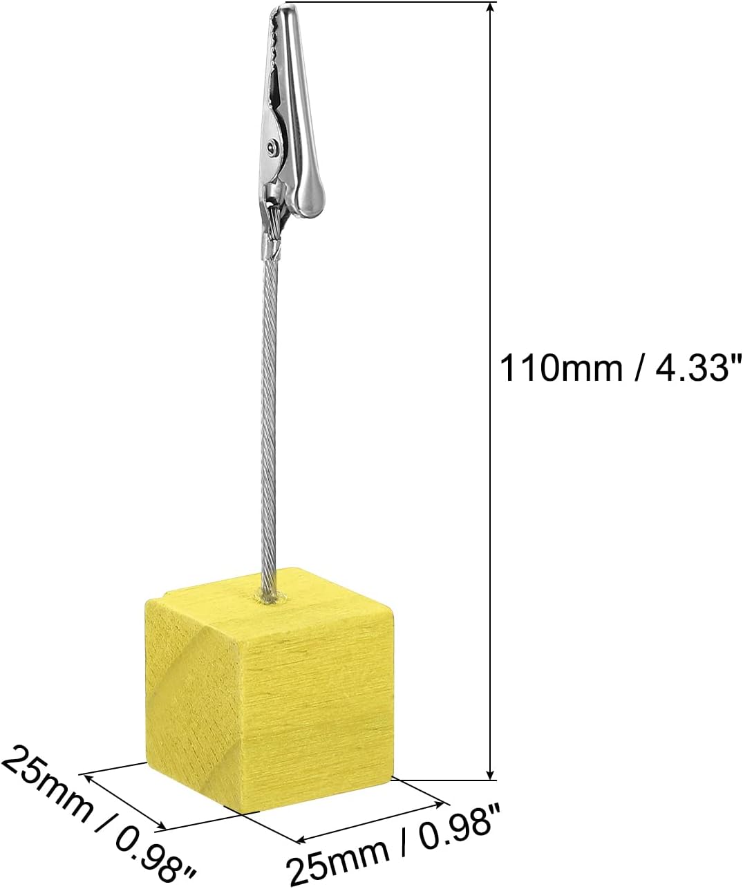 PATIKIL Soporte para tarjetas de lugar, paquete de 5 soportes con clip para notas con cierre de cocodrilo, base de madera para fotos, papel de