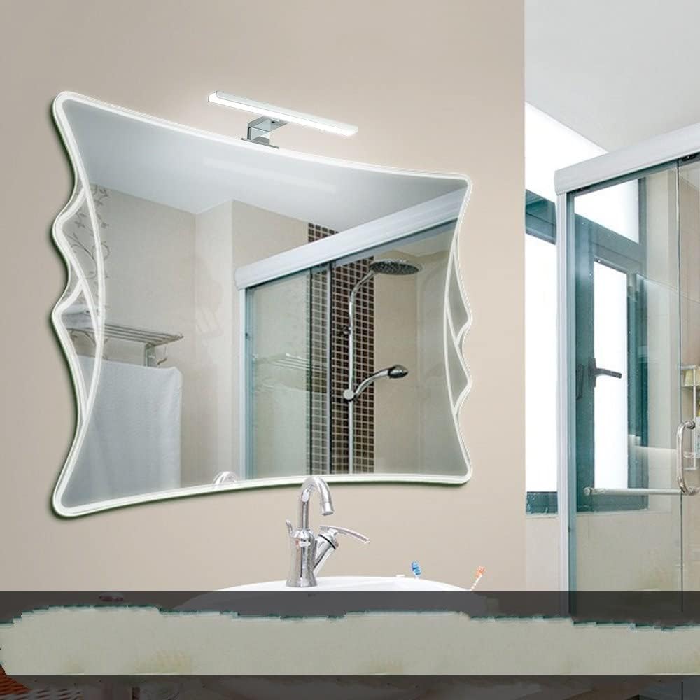 FORTTS Luz LED para armario de baño, 6000 K, luces de espejo de maquillaje, impermeables, luces LED de tocador, lámpara de pared compatible con