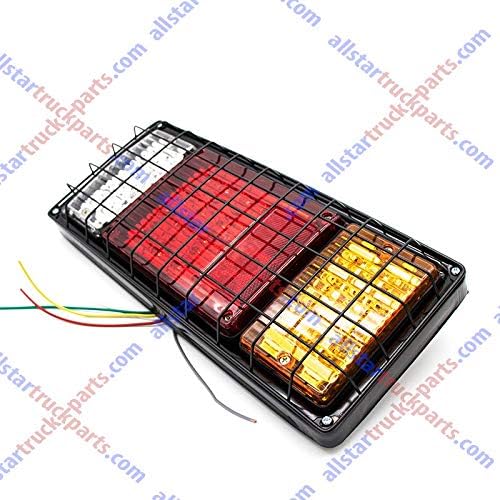 Juego de 2 luces LED para remolque de camión, 40 LED, impermeable, luz de freno de señal de giro trasera, luz de marcha atrás con protección de red