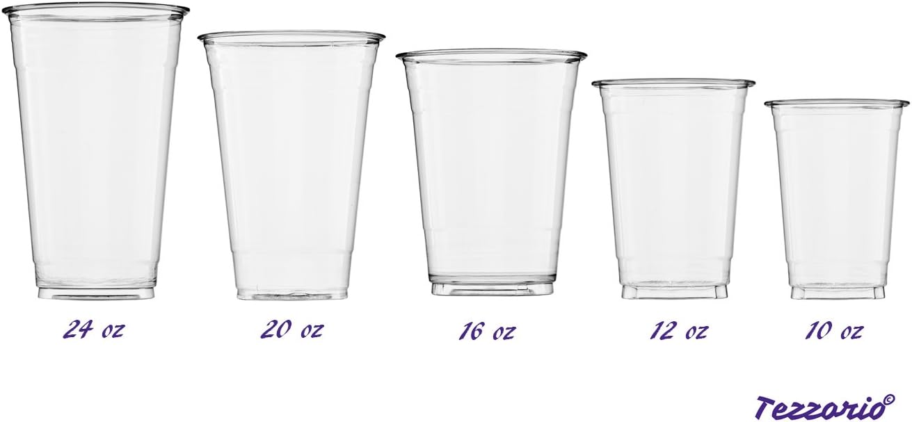 (100 unidades) Vasos de plástico transparente de 16 onzas, vasos desechables de PET transparente para bebidas frías, café helado, jugo, refrescos,